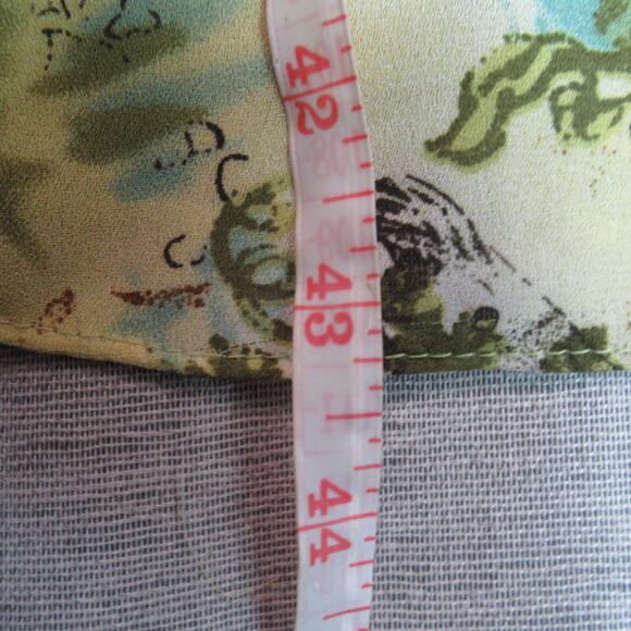 Sandra Darren Dress Womens 14W Green Floral Tropical Fit & Flare Preppy Flowy - Picture 8 of 10